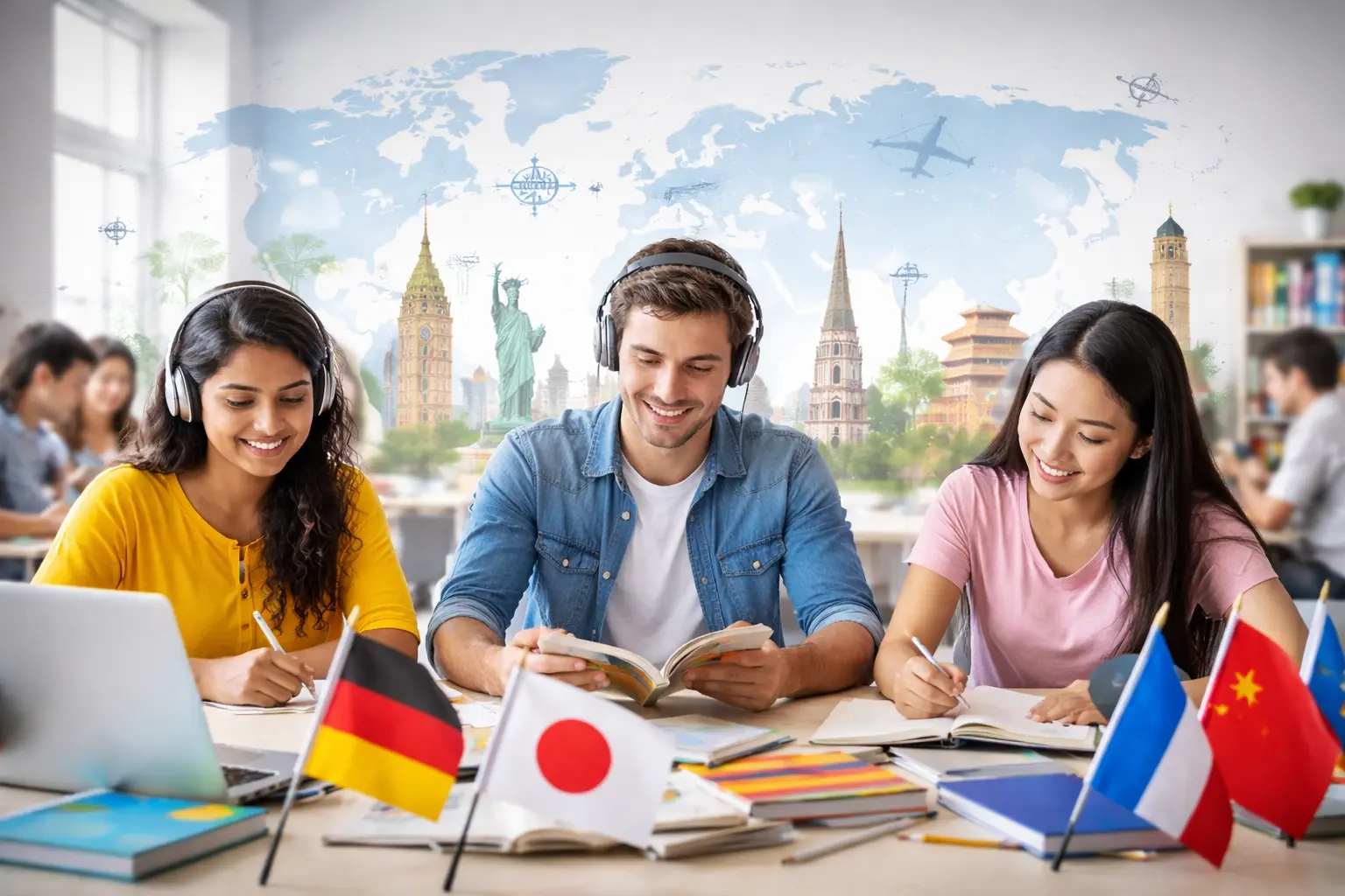 Global education and cultural exchange concept